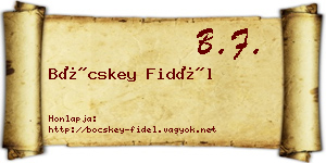 Böcskey Fidél névjegykártya